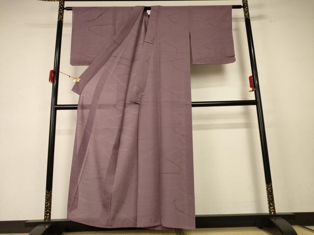 平和屋着物＊夏物 色無地 絽 幾何学紋紗 鳩羽鼠色 正絹 逸品 未使用 AABE0616jd