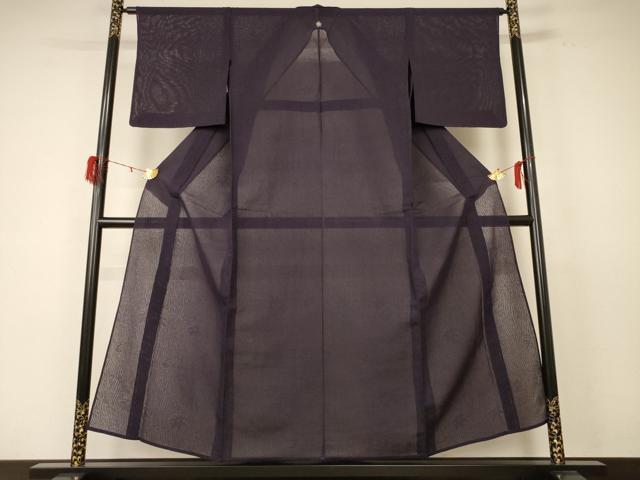 平和屋着物＊夏物 色無地 楓紋紗 似せ紫色 正絹 逸品 AABE0617jd