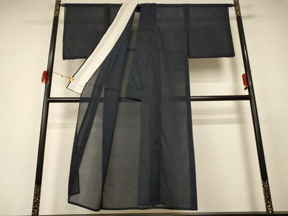 平和屋着物＊夏物 色無地 枝葉紋紗 褐返色 AABE0621jd