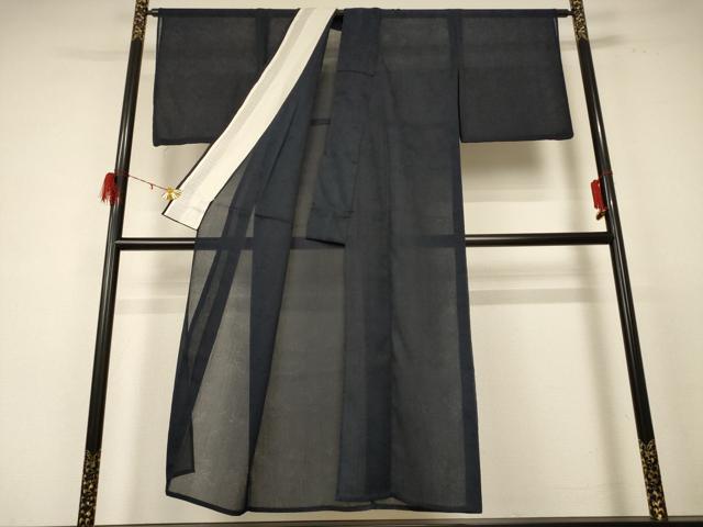 平和屋着物＊夏物 色無地 枝葉紋紗 褐返色 AABE0621jd
