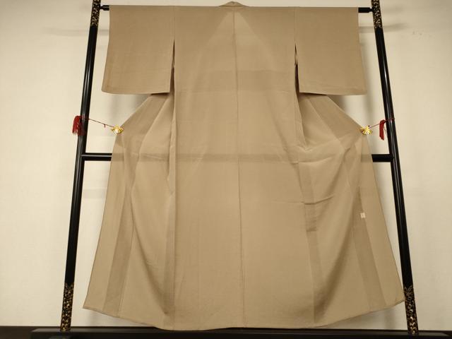 平和屋着物＊本加賀友禅作家 白坂幸蔵監修 夏物 色無地 絽縮緬 樺色 正絹 逸品 AABE0622jd