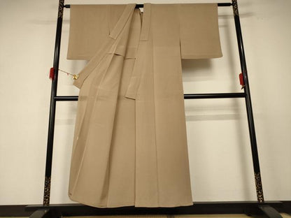 平和屋着物＊本加賀友禅作家 白坂幸蔵監修 夏物 色無地 絽縮緬 樺色 正絹 逸品 AABE0622jd