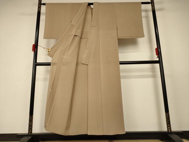 平和屋着物＊本加賀友禅作家 白坂幸蔵監修 夏物 色無地 絽縮緬 樺色 正絹 逸品 AABE0622jd