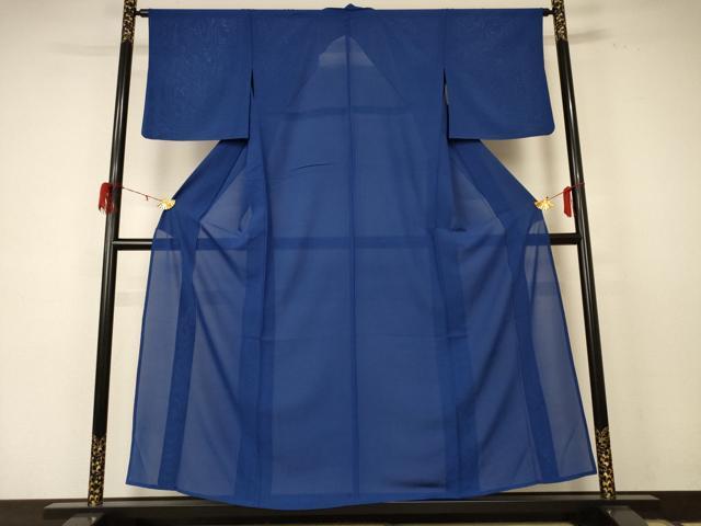 平和屋着物＊夏物 色無地 絽 深縹色 正絹 逸品 AABE0623jd