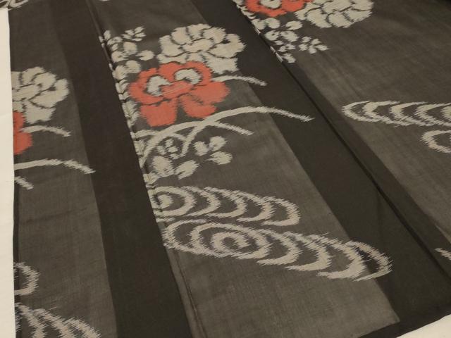 平和屋着物＊夏物 本場大島紬 夏大島 草花文 正絹 逸品 未使用 AABE0625jd