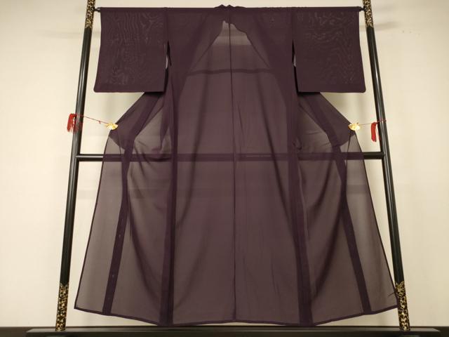 平和屋着物＊夏物 色無地 絽 似せ紫色 正絹 逸品 AABE0627jd