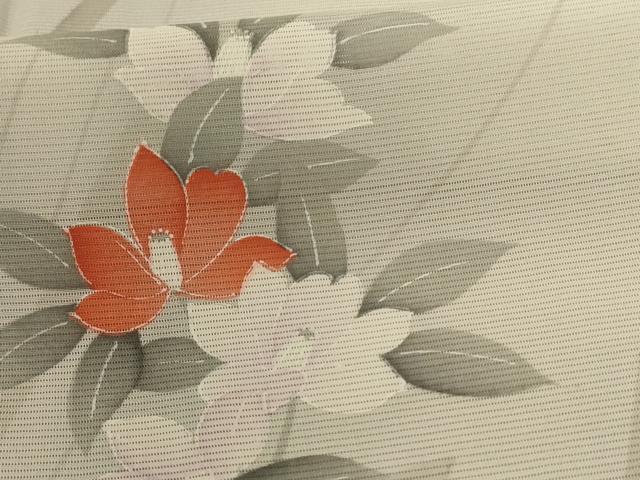 平和屋着物＊夏物 小紋 絽 草花文 暈し染め 正絹 逸品 AABE0629jd
