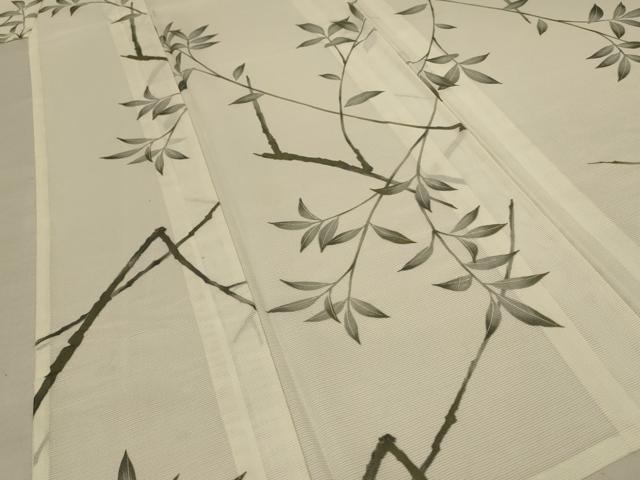 平和屋着物＊夏物 小紋 絽 枝葉文 洗える着物 AABE0630jd