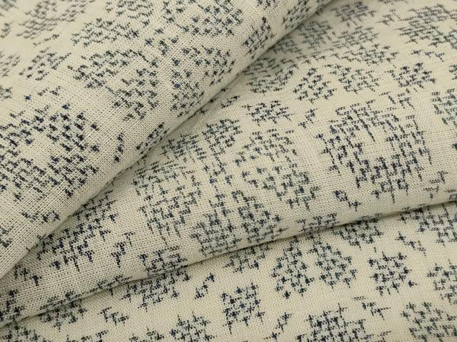 平和屋着物＊夏物 越後上布 幾何学花文 苧麻 逸品 AABE0631jd