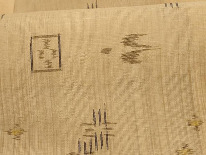 平和屋着物＊夏物　本場琉球絣　夏琉球　麻　逸品　AABE0632jd