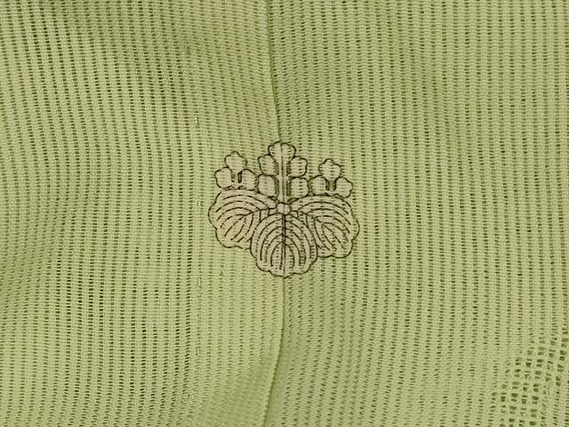 平和屋着物＊夏物 色無地 縦絽 流水楓紋紗 女郎花色 正絹 逸品 AABE0633jd