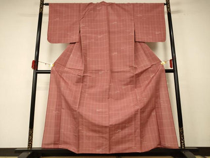 平和屋着物＊夏物 小紋 紗 絣文 正絹 逸品 AABE0635jd