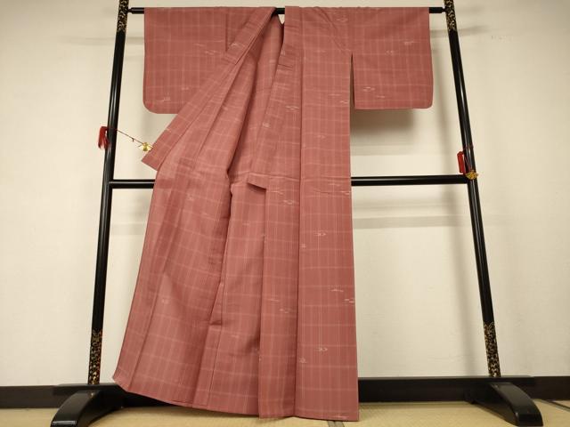 平和屋着物＊夏物 小紋 紗 絣文 正絹 逸品 AABE0635jd