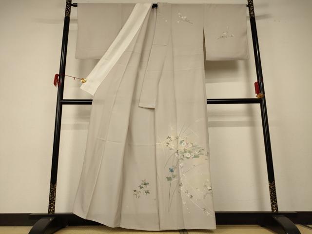 平和屋着物＊夏物 訪問着 絽 風景草花文 暈し染め 正絹 逸品 AABE0638jd