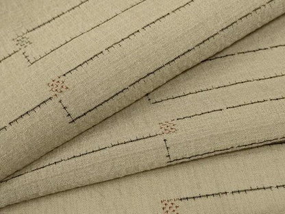 平和屋着物＊夏物 小紋 紗 幾何学文様 正絹 逸品 AABE0639jd