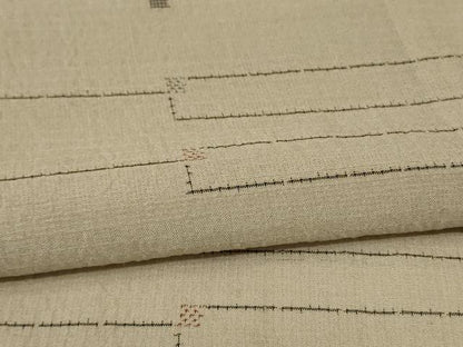 平和屋着物＊夏物 小紋 紗 幾何学文様 正絹 逸品 AABE0639jd
