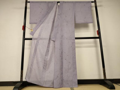 平和屋着物＊夏物 小紋 紗 唐草文 洗える着物 AABE0641jd
