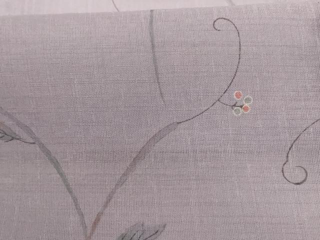 平和屋着物＊夏物 小紋 紗 唐草文 洗える着物 AABE0641jd
