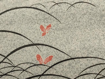 平和屋着物＊夏物 小紋 絽 舞蝶芝文 洗える着物 AABE0642jd