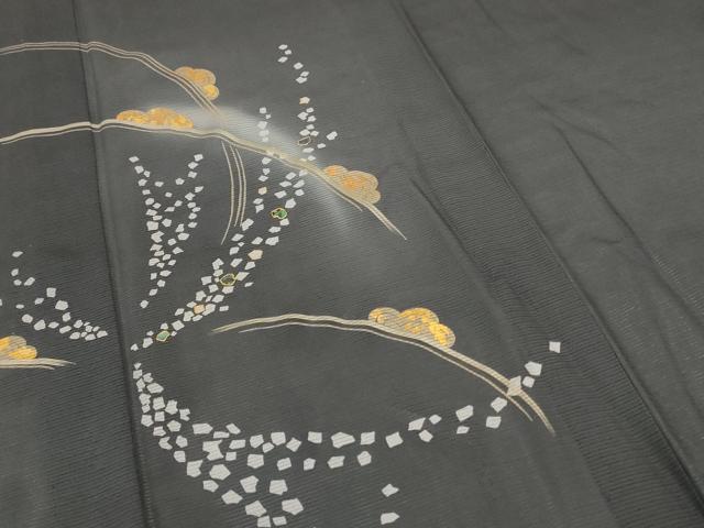 平和屋着物＊夏物 訪問着 絽 螺鈿 雲取り芝文 暈し染め 金彩 正絹 逸品 AABE0645jd