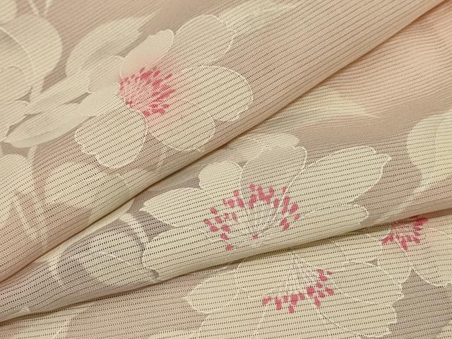 平和屋着物＊夏物 小紋 絽 草花文 正絹 逸品 AABE0646jd