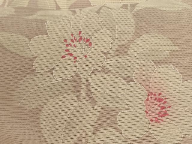 平和屋着物＊夏物 小紋 絽 草花文 正絹 逸品 AABE0646jd