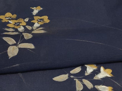 平和屋着物＊夏物 訪問着 絽 手描き 草花文 金彩 正絹 逸品 AABE0647jd