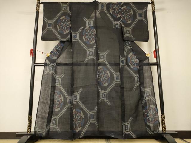 平和屋着物＊夏物　重要無形文化財　本場宮古上布　源氏車文　苧麻　逸品　AABE0649jd