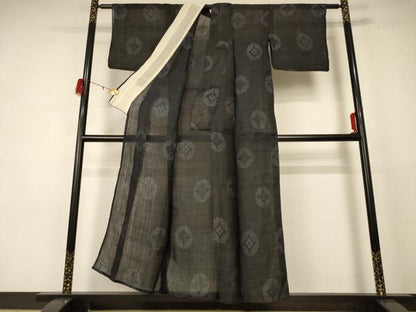 平和屋着物＊夏物 重要無形文化財 本場宮古上布 菱丸 苧麻 逸品 AABE0651jd