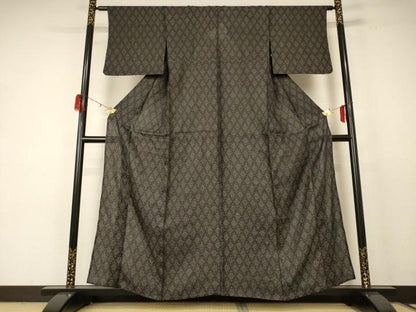 平和屋着物＊夏物 上布 幾何学文様 三越扱い 麻 逸品 AABE0652jd