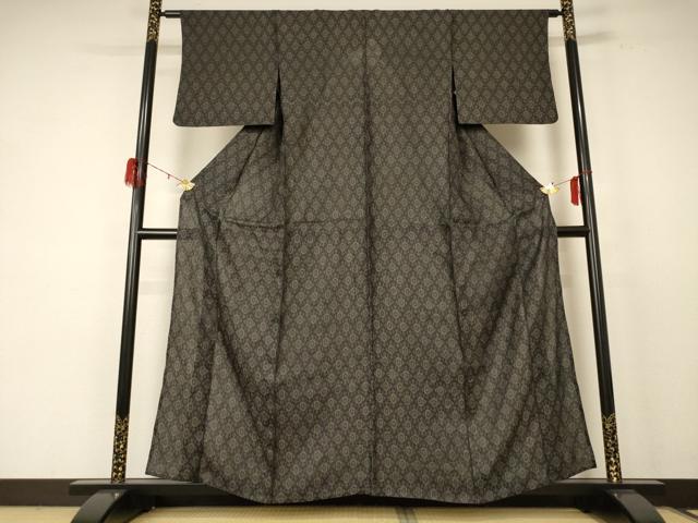 平和屋着物＊夏物 上布 幾何学文様 三越扱い 麻 逸品 AABE0652jd