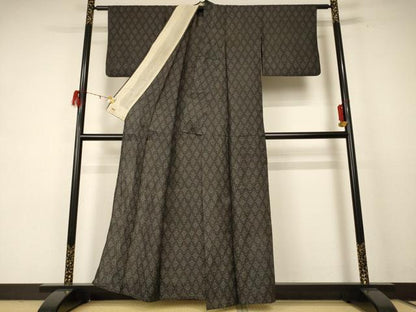 平和屋着物＊夏物 上布 幾何学文様 三越扱い 麻 逸品 AABE0652jd
