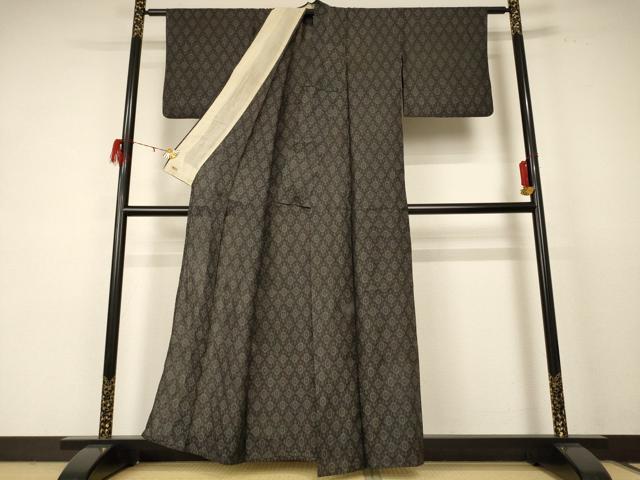 平和屋着物＊夏物 上布 幾何学文様 三越扱い 麻 逸品 AABE0652jd