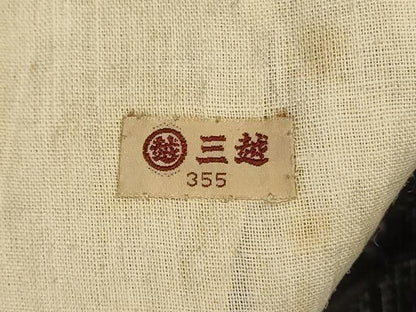 平和屋着物＊夏物 上布 幾何学文様 三越扱い 麻 逸品 AABE0652jd