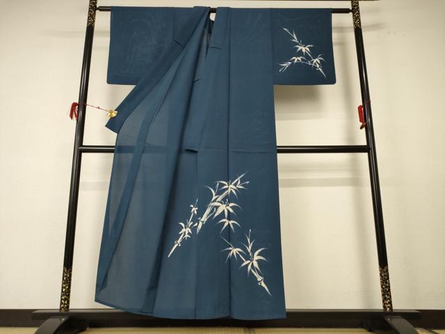 平和屋着物＊夏物 訪問着 絽 笹竹文 正絹 逸品 AABE0654jd
