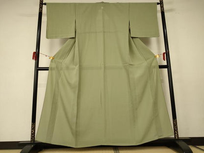平和屋着物＊夏物　色無地　絽　柳茶色　正絹　逸品　AABE0657jd