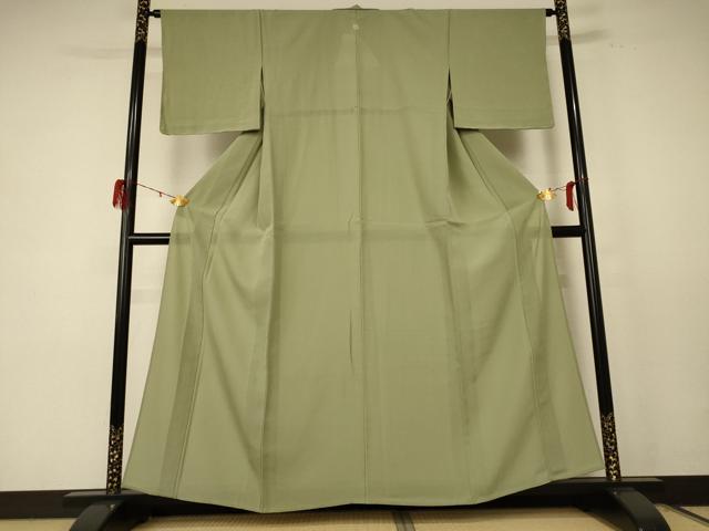 平和屋着物＊夏物　色無地　絽　柳茶色　正絹　逸品　AABE0657jd