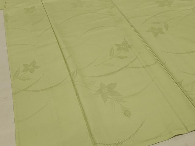 平和屋着物＊夏物　色無地　縦絽　芝花紋紗　若菜色　正絹　逸品　AABE0658jd 平和屋着物＊夏物 色無地 縦絽 芝花紋紗 若菜色 正絹 逸品