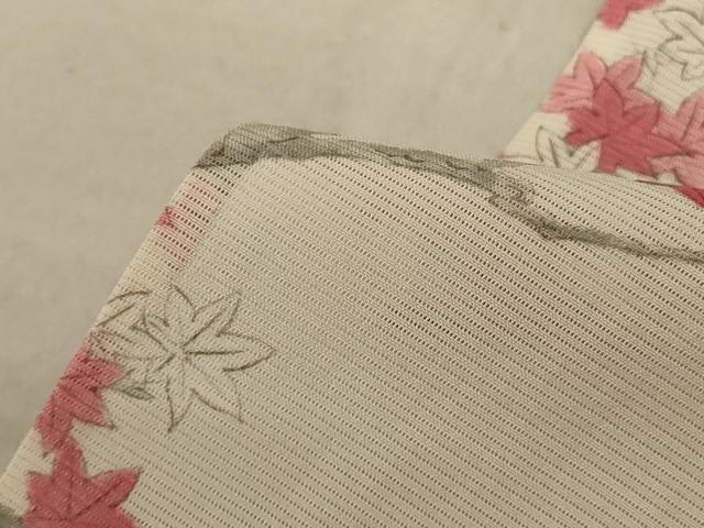 平和屋着物＊夏物　小紋　絽　楓　正絹　逸品　AABE0675jd