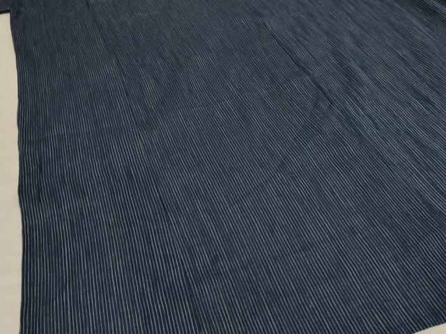 平和屋着物＊夏物 小紋 紗 縞 AABE0676jd