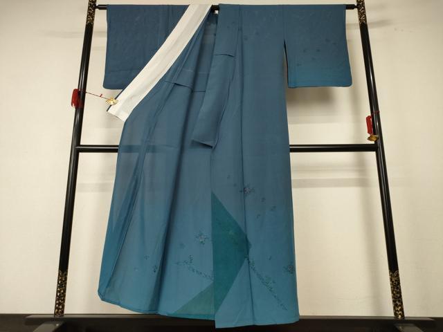 平和屋着物＊夏物 訪問着 絽 刺繍 草花文 正絹 逸品 AABE0680jd