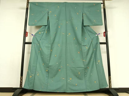 平和屋着物▽小紋 単衣 玩具文 洗える着物 AABE0682jh