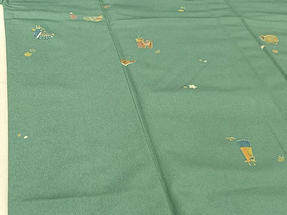 平和屋着物▽小紋 単衣 玩具文 洗える着物 AABE0682jh