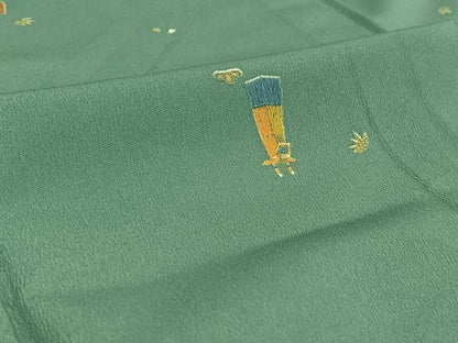 平和屋着物▽小紋 単衣 玩具文 洗える着物 AABE0682jh