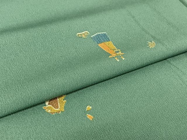 平和屋着物▽小紋 単衣 玩具文 洗える着物 AABE0682jh