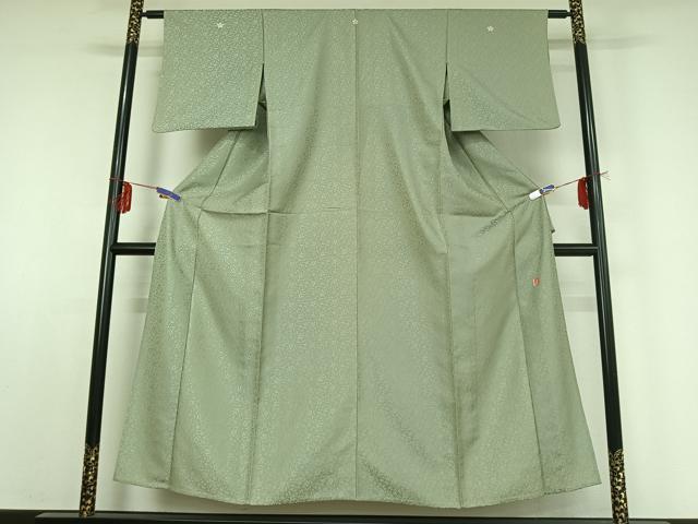平和屋着物▽上質な小紋 単衣 作家物 花唐草文 正絹 逸品 AABE0685jh