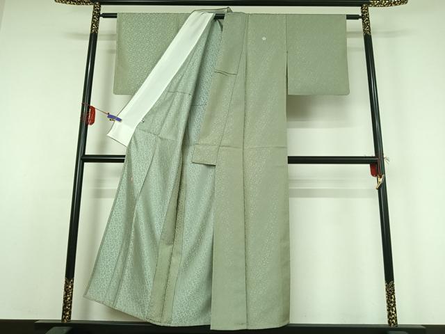 平和屋着物▽上質な小紋 単衣 作家物 花唐草文 正絹 逸品 AABE0685jh
