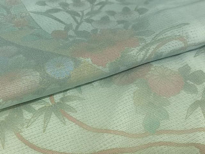 平和屋着物▽訪問着 無双 紗袷 紗×絽 短冊花文 正絹 逸品 AABE0686jh