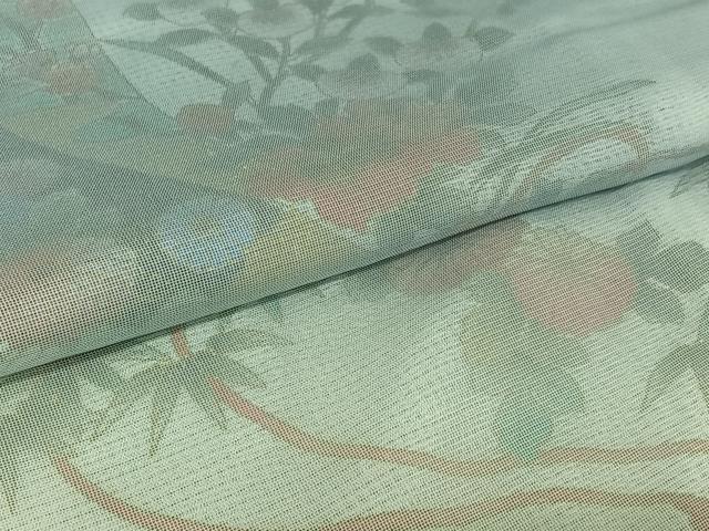 平和屋着物▽訪問着 無双 紗袷 紗×絽 短冊花文 正絹 逸品 AABE0686jh