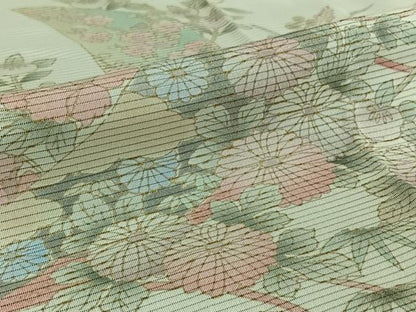 平和屋着物▽訪問着 無双 紗袷 紗×絽 短冊花文 正絹 逸品 AABE0686jh